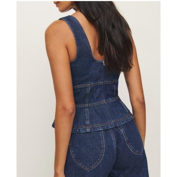 NWT REFORMATION Dallas Denim Corset, Elwood, size 6 - Picture 2 of 4